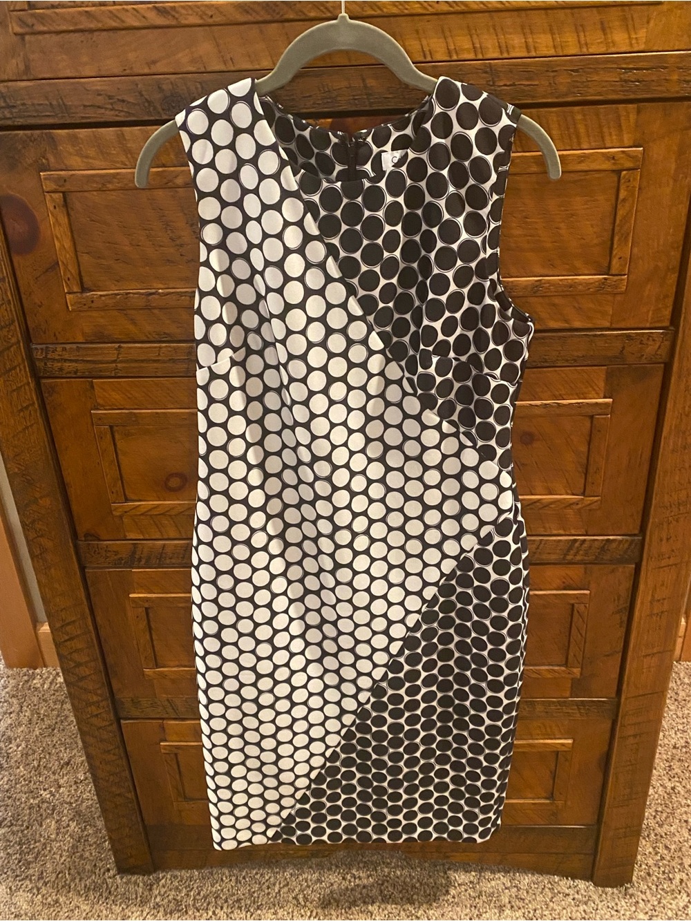 Calvin Klein black and white dots sleeveless dress